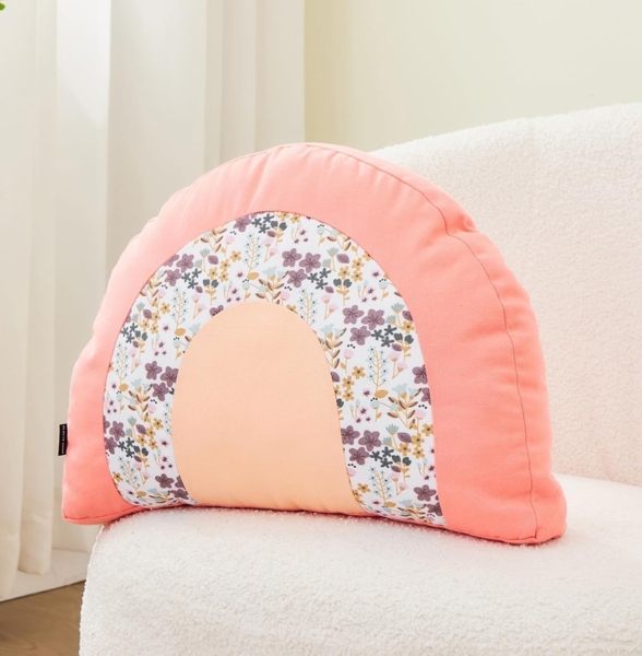 Alavya Home® Dekokissen Kinderkissen Regenbogen - D40 cm I Kuschelkissen Flauschig mit Füllung, Kinderkissen Zierkissen für Babyzimmer Kinderzimmer Deko - 40 x 30 cm