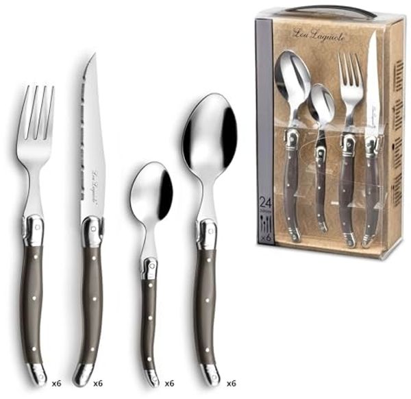 Lou Laguiole LAGUIOLE / TRADITION Besteckset 24-teilig pfeffer hochglanzpoliert
