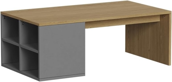 Couchtisch Kivo Anthrazit 90 x 50 cm mit 4 offenen Fächern Vicco