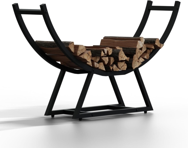 HAGO Kaminholzregal Feuerholzregal 94x21x55cm Kaminholz Holzlager Brennholz Stahl Stapelhi