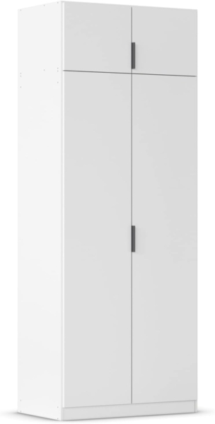 Rauch Möbel Lagoa, Kleiderschrank, Garderobe für Schlafzimmer, Kinderzimmer, Jugendzimmer 4-türig, mit Zubehör Premium, Farbe Weiß, Breite 91