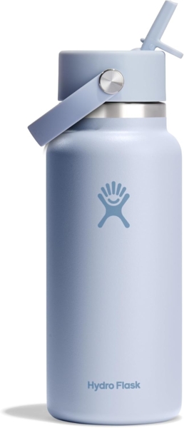 HYDRO FLASK - Wide Mouth Trinkflasche 946ml (32 oz) mit Strohdeckel - Vakuumisolierte, Wiederverwendbare Flasche aus Edelstahl - Auslaufsicherer Deckel - Surf