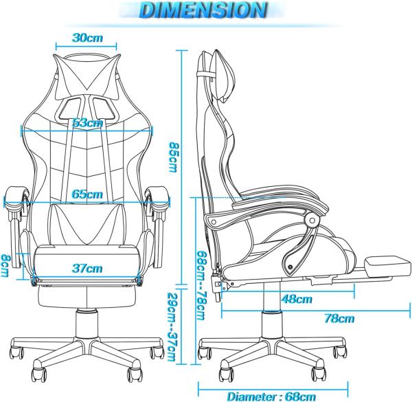 Soontrans Gaming Stuhl Massage, Gaming Sessel mit Fußstütze & Kopfstütze & Massage-Lendenkissen, Gepolsterte Armlehnen, Ergonomisch Gaming Stuhl für Gamer YouTube Livestreaming Xbox (Lila) Bild 3