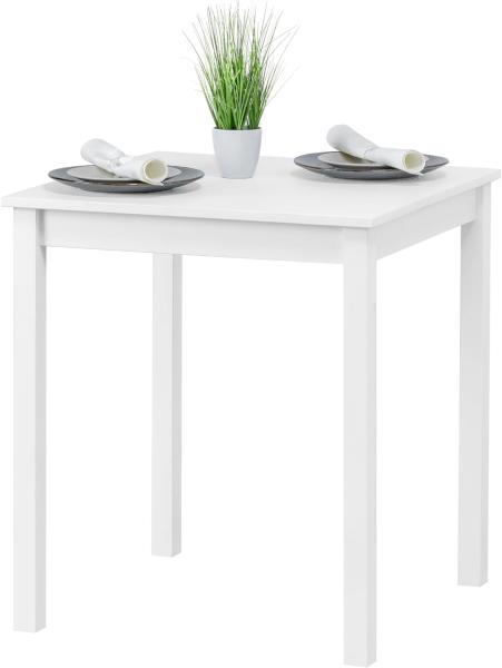 hagge home Skandinavisch Holz Esstisch Schreibtisch Küchentisch Computertisch PC Tisch Konsolentisch Homeoffice Esszimmertisch Wohnzimmertisch Arbeitszimmertisch 68x68 cm Höhe 75 cm, Weiß