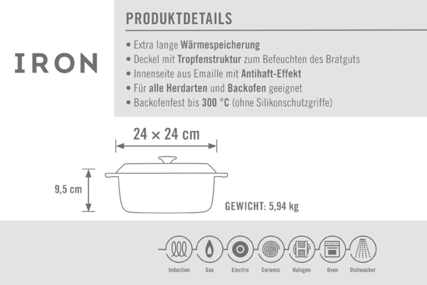 Woll Iron Kasserolle 24x24 cm Rot Bild 7