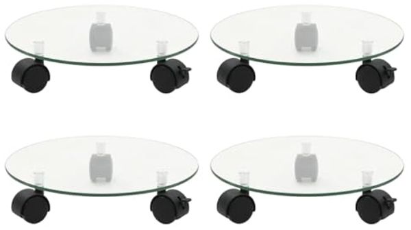 vidaXL Pflanzenroller 4 Stk. 28 cm Hartglas Rund 3144028