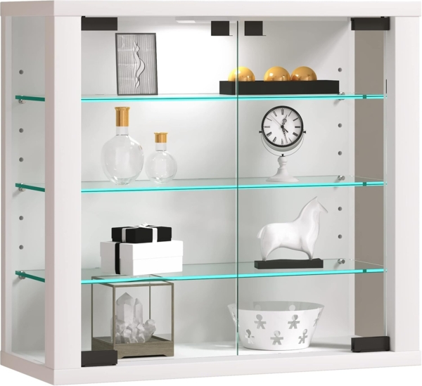 VCM Wandvitrine Vitrosa 919072 Weiß H. 40 x B. 43 x T. 18 cm