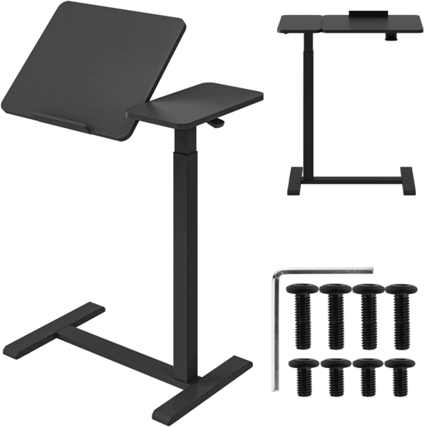 Maclean Schreibtisch MC-120 Mobiler Laptoptisch mit Höhenverstellung 76-111cm, Steh-/Sitztisch mit Neigungsfunktion Home-Office