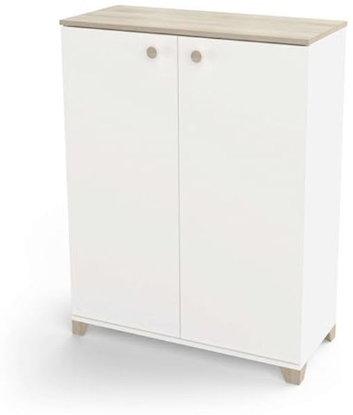 Demeyere Aufbewahrungsschrank für Wohnzimmer – 2 Türen zum Öffnen, braun, L 79,7 x P 35,1 x H 104,2 cm