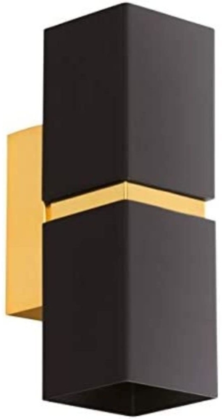 Eglo 95373 Wandleuchte Passa Stahl schwarz, gold 2X3W L:5,5cm H:17cm