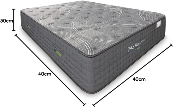 Matnature Platinum Taschenfederkernmatratze mit Memory-Schaum, atmungsaktiv, rutschfest, Anti-Milben, Höhe 30 cm, 90x200 cm Bild 3