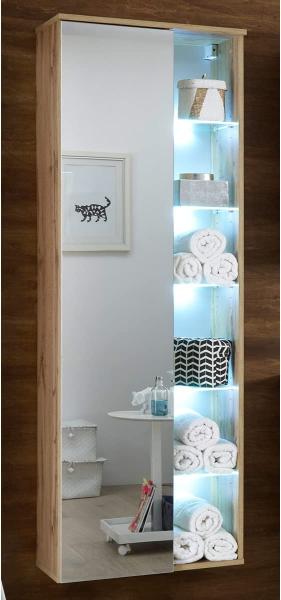 Hochschrank >Bella< in Wildeiche aus Glas - 55x160x30cm (BxHxT)