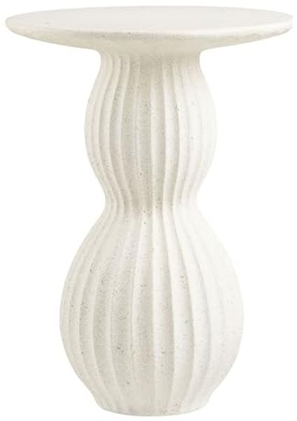Beistelltisch >Newtown< in Weiss / creme, Zement / Glasfaser - 40x55x40 (BxHxT)