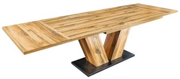 riess-ambiente Esstisch MONTREAL 90cm natur (Einzelartikel, 1-St), ausziehbar · V-Gestell · bis 12 Personen · Industrial Design