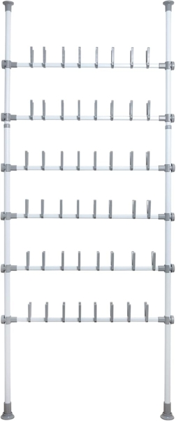 WENKO Schuhregal Modell Herkules Shoes, Teleskopregal für 48 Paar Schuhe, zum Klemmen ohne Bohren, verstellbar