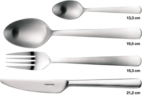 Fiskars Functional Form Besteckset, 16-tlg, Besteck, Messer, Gabel, Löffel, Teelöffel, Edelstahl Matt, 1002958 Bild 2