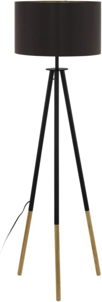 Eglo 49148 Stehleuchte BIDFORD braun cappuccino, gold E27 max. 1X40W Ø46cm H:154cm mit Kabelschalter Bild 1