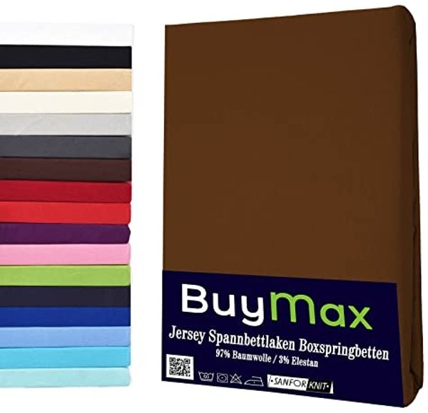 Buymax® Wasserbett Spannbettlaken Stretch 180x200-200x220 cm für Wasserbetten und Boxspringbetten Bettbezug für Matratzen bis 35 cm Matratzenhöhe, Braun Schokobraun