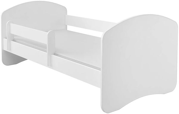 Kinderbett Jugendbett mit einer Schublade und Matratze Weiß ACMA II (180x80 cm, Weiß)