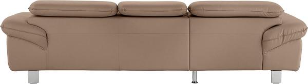 Mivano Ecksofa Driver mit Recamiere links, Ledercouch mit Bettfunktion und Bettkasten / Inkl. verstellbare Kopfstützen, 268 x 73 x 169, Kunstleder, Braun Bild 4