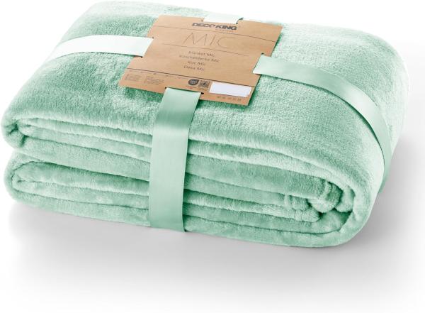 DecoKing Kuscheldecke 70x150 cm Pfefferminze Decke Microfaser Tagesdecke Fleece weich sanft kuschelig Peppermint Mic