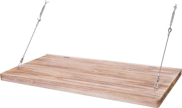 Wandtisch HWC-H48, Wandklapptisch Wandregal Tisch mit Tafel, klappbar Massiv-Holz ~ 120x60cm