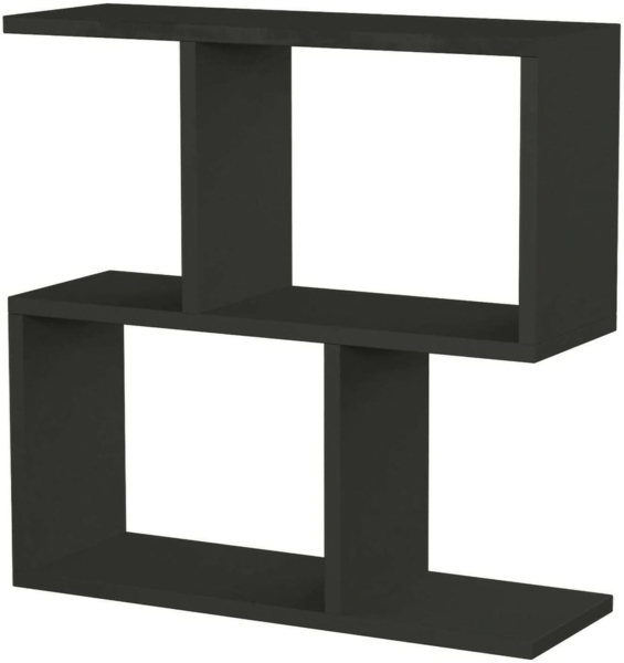 Dmora - Wohnzimmertisch Polyh, Niedriger Wohnzimmertisch, Kaffeeregal, Couchtisch für Sofa, 60x20h60 cm, Anthrazit Bild 2