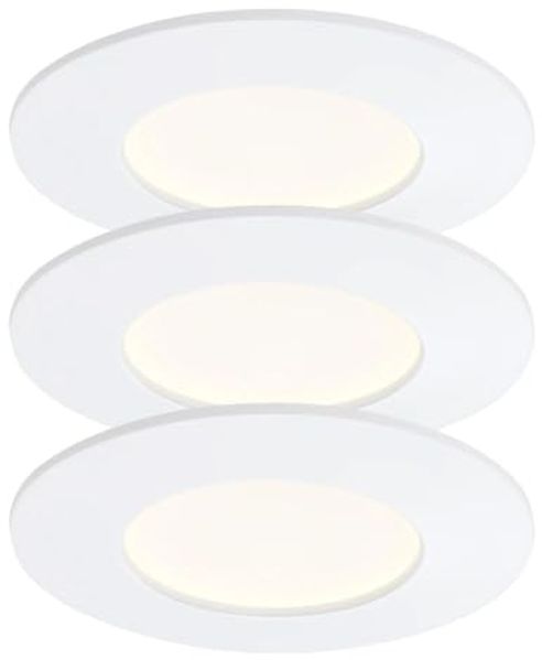 3er Set LED Einbauleuchten, Kunststoff, weiß, D 8,5 cm
