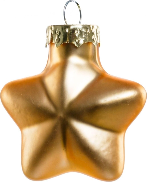 TrendLine Mini-Glas-Sterne hellgold Ø 4 cm 12 Stück Weihnachtsdekoration Baum