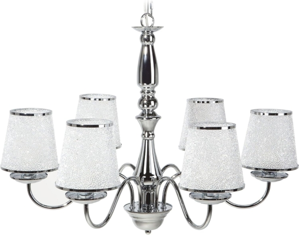 'Bradano' Hängeleuchte Silber Metall und Acrylglas 6-flammig Klassischer Stil