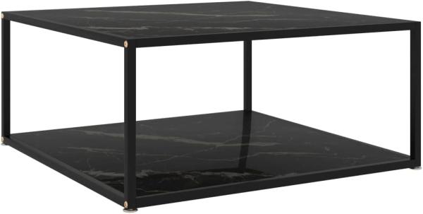 vidaXL Beistelltisch Schwarz 80 x 80 x 35 cm Hartglas [322895]