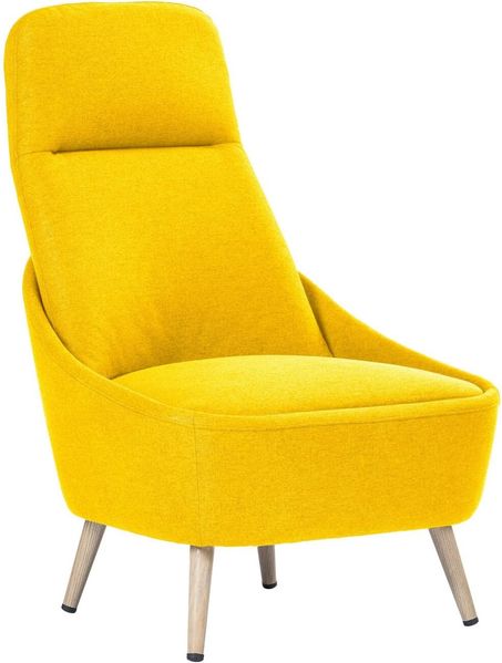 Dmora - Stuhl Dunedin, Büro-Wartestuhl, Ergonomischer Sessel, 77x65h100 cm, Gelb