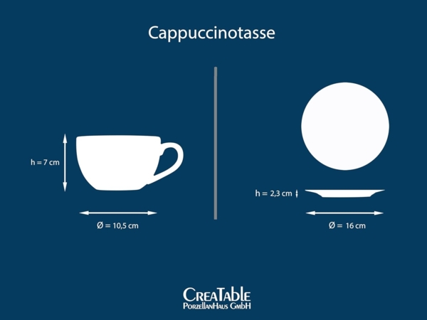 CreaTable, 24327, Serie Golden Days Weiß, 12-teiliges Geschirrset, Cappuccino Set aus Steinzeug Gold/Weiß Bild 5