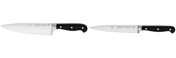 WMF Spitzenklasse Plus Kochmesser 34 cm, Klinge 20 cm & Spitzenklasse Plus Fleischmesser 28 cm, Made in Germany, Messer geschmiedet, Performance Cut, Spezialklingenstahl, Klinge 16 cm
