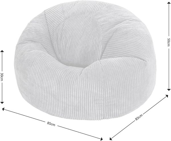 Icon 'Kingston' Klassischer Sitzsack, Cord Lila, 85x50 cm Bild 8