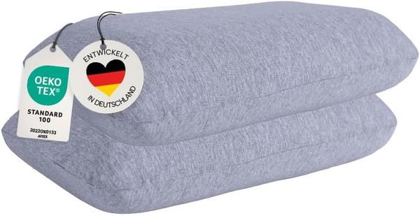 casimum Kissenbezug Schonbezüge für Reise-Nackenkissen SUPER TRAVEL - GRAU, passend für Nackenstützkissen, 40x25cm, Doppelpack (2Stk)