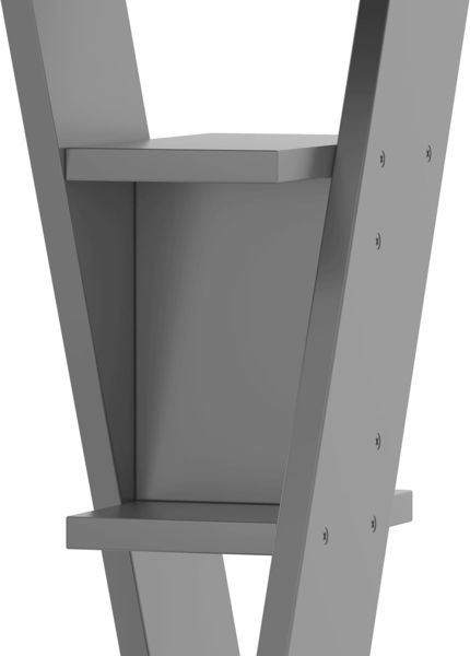 Ball & Cast Schreibtische (120 * 50 cm) mit X-förmiger Halterung, Einfacher Computertisch mit Sechs Lagerregal, Einfach & Zeitsparend Montierbar, Weiß + Grau Bild 10