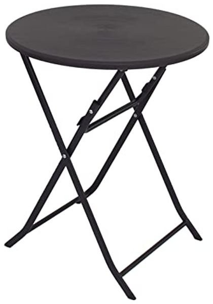 Balkontisch Bistrotisch Klapptisch Gartentisch grau Holzoptik 60 cm Ø klappbar