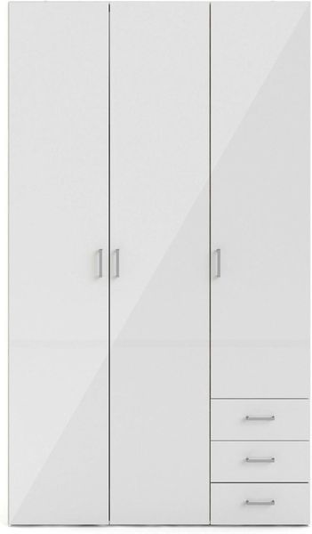 Dmora - Kleiderschrank 3 Türen Suzette, Schlafzimmermöbel, Schrank, Garderobe, 116x50 h200 cm, Weiß Bild 7