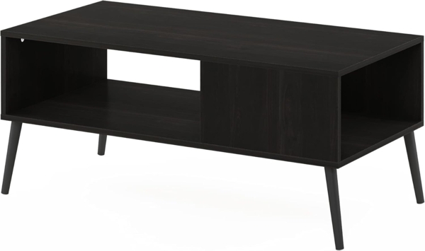 Furinno Mid Century Style Coffee Table with Wood Legs, Engineered, Espresso, 50. 01 (D) x 100 (W) x 45. 01 (H) cm Bild 5