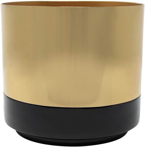 LaLe Living Blumentopf Koku aus Eisen in Schwarz/Gold, Ø13,5 cm
