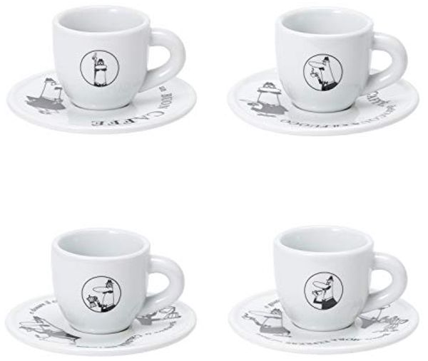 BIALETTI Espressotasse Carosello, 8-tlg, Porzellan, mit dem unverwechselbaren Bialetti-Männchen, 8-teilig, je 80 ml