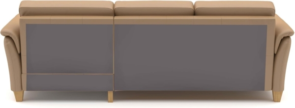 CAVADORE Leder-Ecksofa Palera mit Longchair / Landhaus-Couch mit Federkern + massiven Holzfüßen / 244 x 89 x 163 / Leder Beige Bild 5