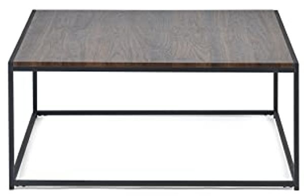 Julian Bowen Quadratischer Couchtisch Tribeca, Walnussoptik/Schwarz