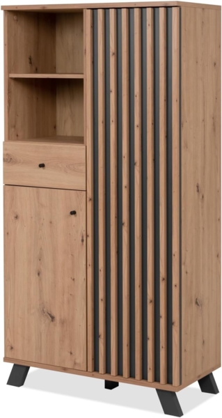 Highboard Madem in Artisan Eiche und Anthrazit 80 x 156 cm