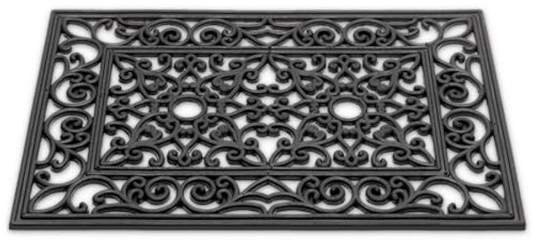 matches21 HOME & HOBBY Fußmatte Hartgummi Fußmatte Ornamente rechteckig 40x60 cm schwarz, rechteckig, Höhe: 12 mm, Wetterfeste Aussen-Bereich Türmatte als Outdoor Schmutzfangmatte