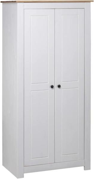 vidaXL Kleiderschrank Weiß 80×50×171,5 cm Kiefer Massiv Panama Serie 282666