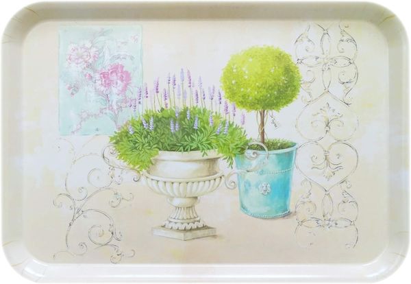 Lashuma Tablett, Melamin, (1-tlg), Serviertablett stapelbar, Dekotablett 38x26 cm