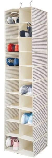 mDesign Hängeregal Organizer Aufbewahrung 20 Fächer Kunststoff Blau / Beige