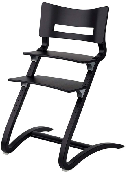 Leander Hochstuhl, schwarz, höhenverstellbar, Buche massiv, bis 125 kg